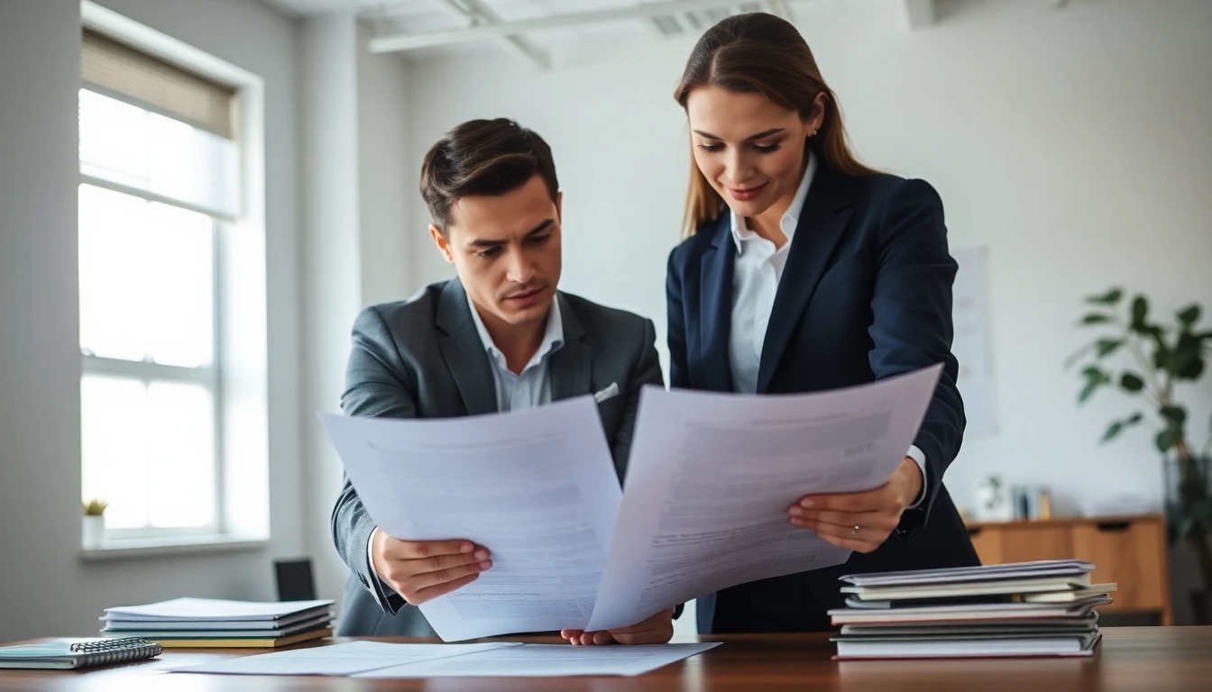 A strategist comparing two documents on a desk